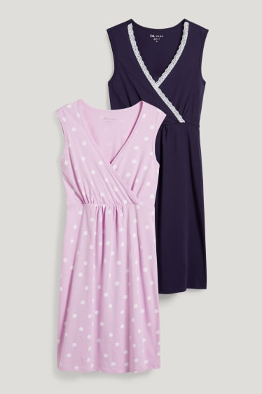 Femmes - Lot de 2 - chemise de nuit d’allaitement - violet clair