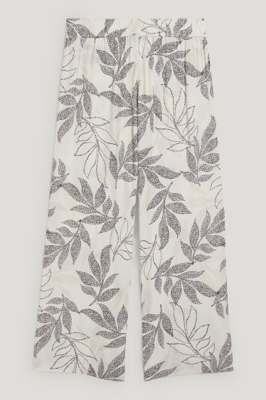Donna - Pantaloni di stoffa - vita alta - palazzo - beige chiaro
