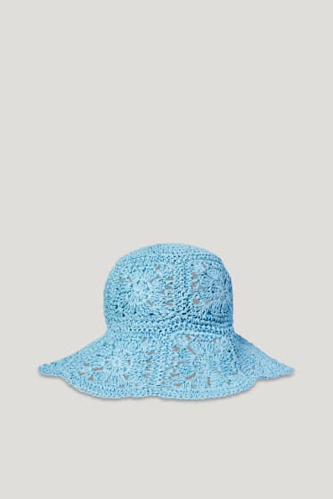 Clockhouse femme - CLOCKHOUSE - chapeau de paille - bleu clair