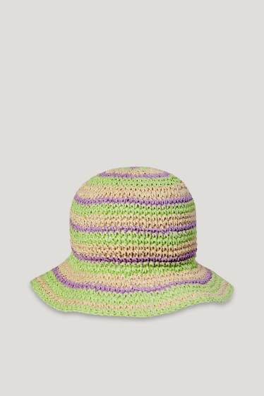Clockhouse femme - CLOCKHOUSE - chapeau de paille - à rayures - vert clair