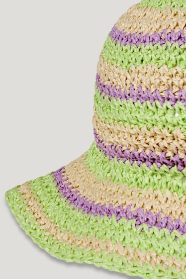 Clockhouse femme - CLOCKHOUSE - chapeau de paille - à rayures - vert clair