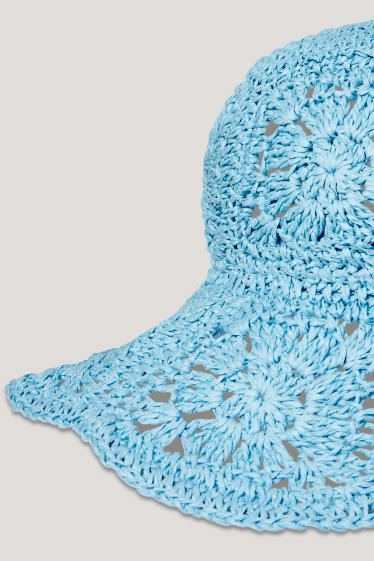 Clockhouse femme - CLOCKHOUSE - chapeau de paille - bleu clair