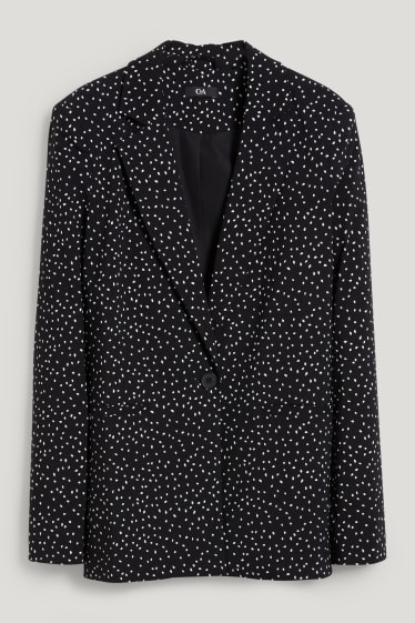 Dames - Blazer - relaxed fit - met patroon - zwart