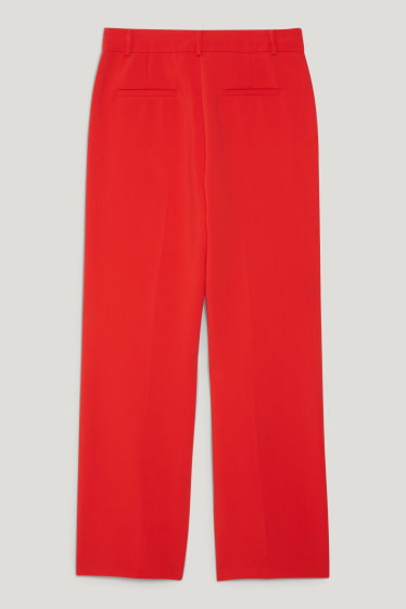Damen - Business-Hose - High Waist - Wide Leg - rot