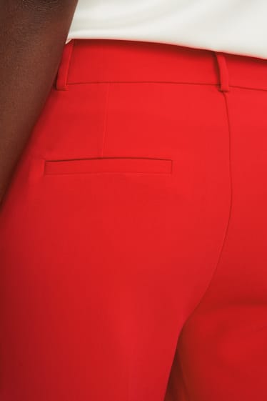 Dámské - Business kalhoty - high waist - wide leg - červená