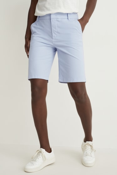 Damen - Basic-Bermudas - Mid Waist - hellblau