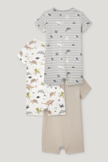 Baby Girls - Multipack of 3 - baby sleepsuit - light gray