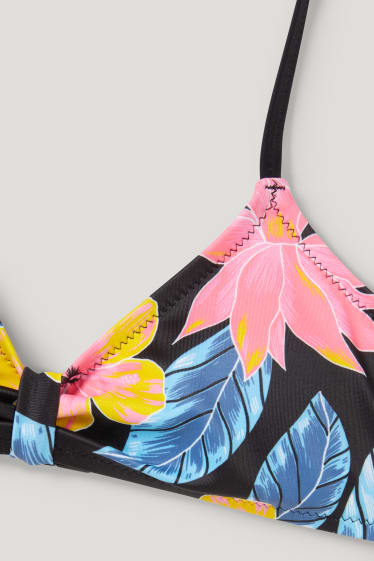 Bambine: - Bikini - 2 pezzi - a fiori - blu scuro