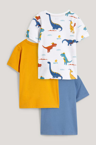 Toddler Boys - Set van 3 - dino - T-shirt - blauw