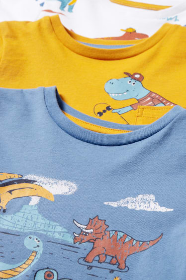 Toddler Boys - Set van 3 - dino - T-shirt - blauw