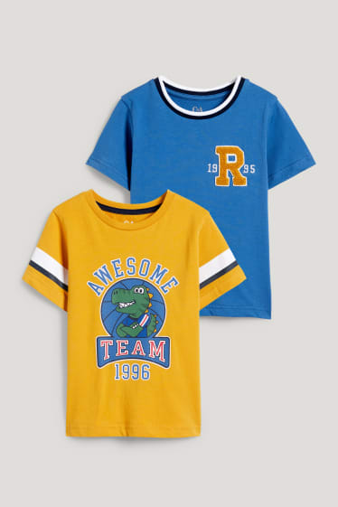 Exclusief online - Set van 2 - dino - T-shirt - geel