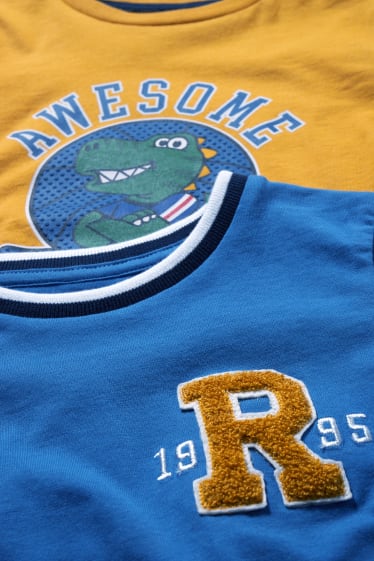 Exclusief online - Set van 2 - dino - T-shirt - geel