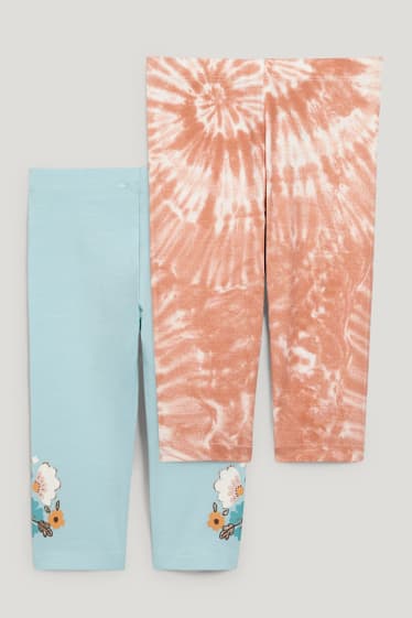 Toddler Girls - Multipack 2er - Capri-Leggings - hellblau