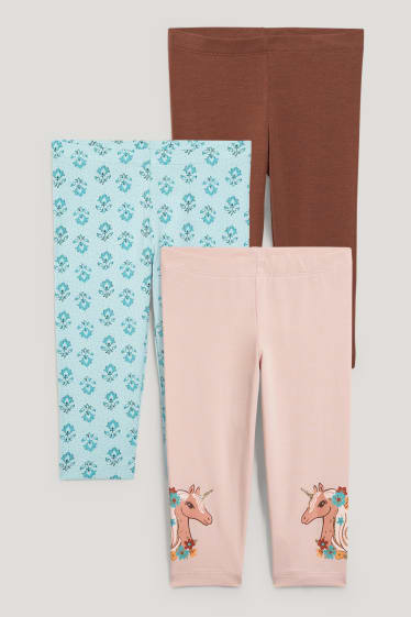 Toddler Girls - Multipack 3er - Capri-Leggings - rosa