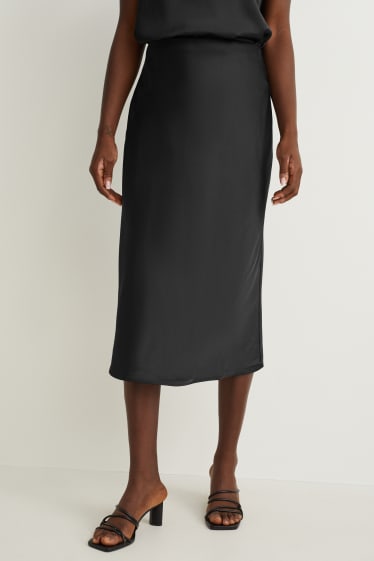 Donna - Gonna in raso - nero