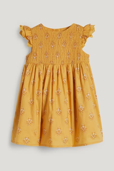 Bébé filles - Robe pour bébé - à fleurs - jaune