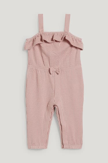Baby Girls - Tuta neonati - a righe - rosa