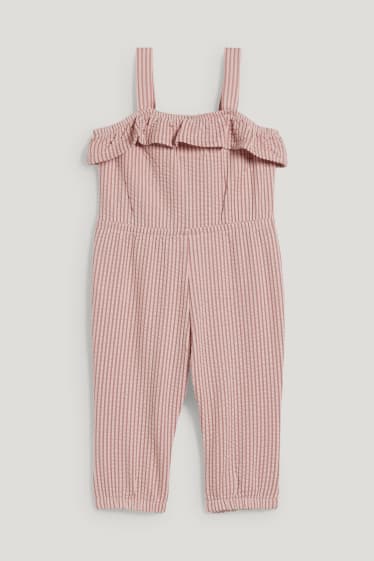 Baby Girls - Tuta neonati - a righe - rosa