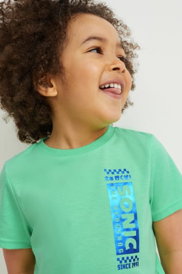 Toddler Boys - Set van 2 - Sonic - T-shirt - wit / groen