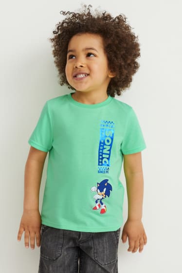 Toddler Boys - Set van 2 - Sonic - T-shirt - wit / groen