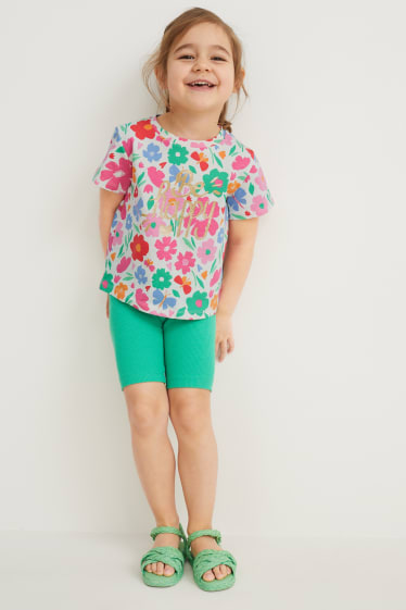 Toddler Girls - Kurzarmshirt - geblümt - cremeweiß