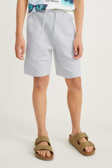 Reverskraag - Sweatshort - grijs
