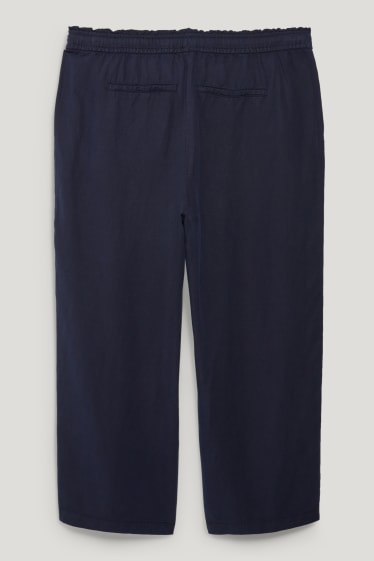 Femmes - Pantalon de toile - mid waist - comfort fit - bleu foncé