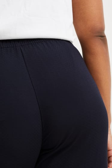 Femmes - Pantalon de toile - mid waist - coupe fuselée - bleu foncé