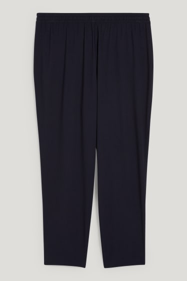 Femmes - Pantalon de toile - mid waist - coupe fuselée - bleu foncé