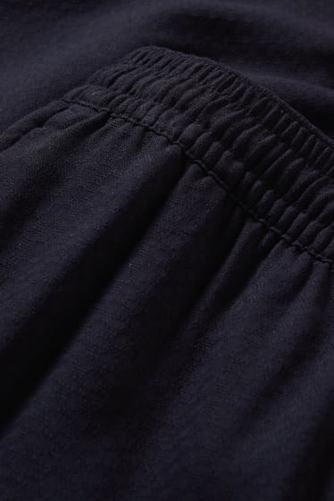 Femmes - Pantalon de toile - mid waist - coupe fuselée - bleu foncé