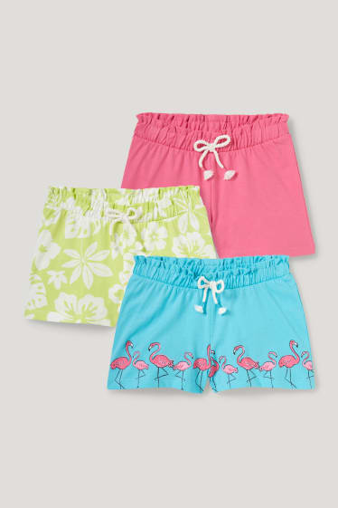 Toddler Girls - Set van 3 - shorts - lichtblauw