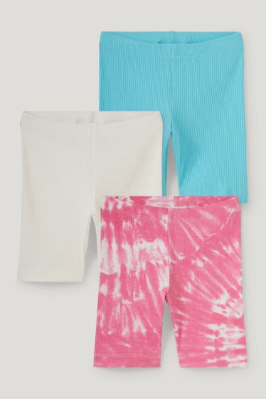 Toddler Girls - Set van 3 - fietsbroek - fuchsiarood
