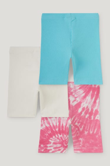 Toddler Girls - Set van 3 - fietsbroek - fuchsiarood