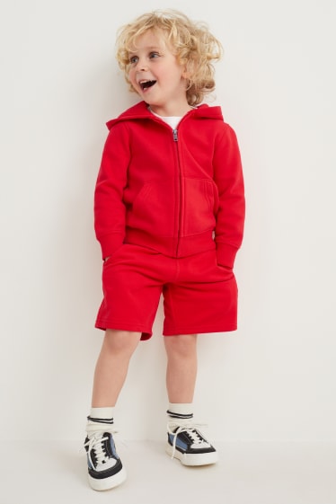 Toddler Boys - Hanorac cu fermoar cu glugă - roșu