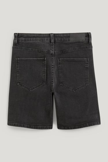 Damen - Jeans-Shorts - Mid Waist - jeans-dunkelgrau