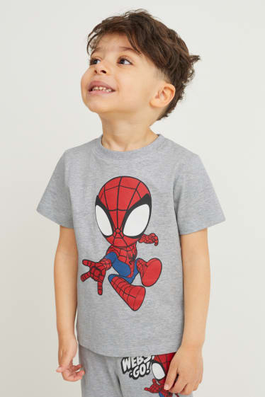 Toddler Boys - Multipack of 5 - Marvel - 2 tops and 3 short sleeve T-shirts - light gray-melange