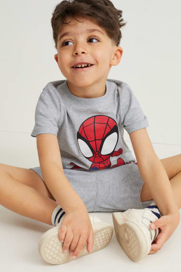 Toddler Boys - Multipack of 5 - Marvel - 2 tops and 3 short sleeve T-shirts - light gray-melange