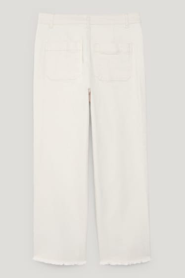 Damen - Wide Leg Jeans - High Waist - beige