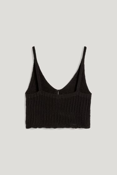 Clockhouse Girls - CLOCKHOUSE - korte gebreide top - zwart
