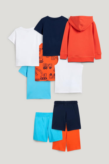 Exklusiv Online - Set - 4 Kurzarmshirts, Top, Sweatjacke und 3 Shorts - dunkelblau