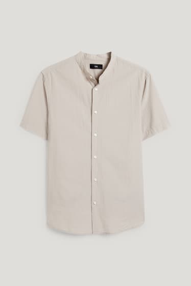 Pánské - Košile - regular fit - stojáček - barva kašmíru