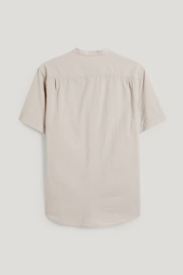 Pánské - Košile - regular fit - stojáček - barva kašmíru