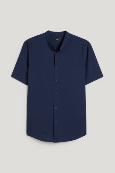 Hombre - Camisa - regular fit - cuello mao - azul oscuro