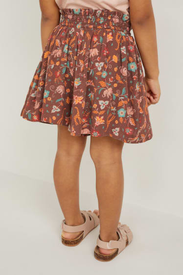 Toddler Girls - Shorts - met patroon - bruin