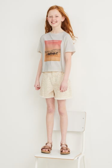 Bambine: - Maglia a maniche corte - bianco crema