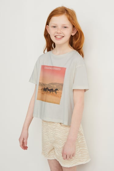 Bambine: - Maglia a maniche corte - bianco crema