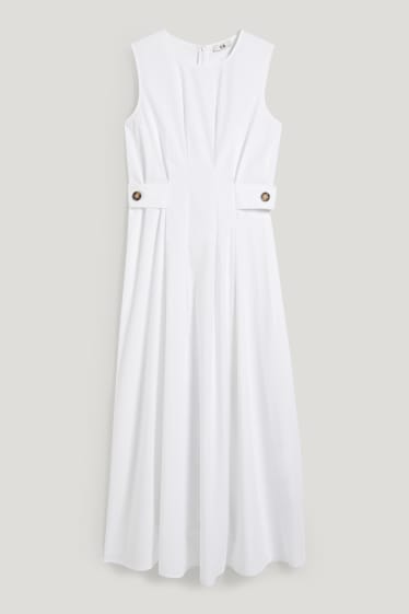 Damen - Fit & Flare Kleid - weiß