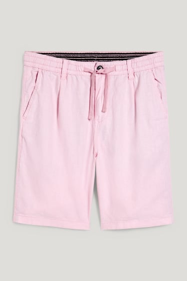 Herren - Shorts - Leinen-Mix - rosa