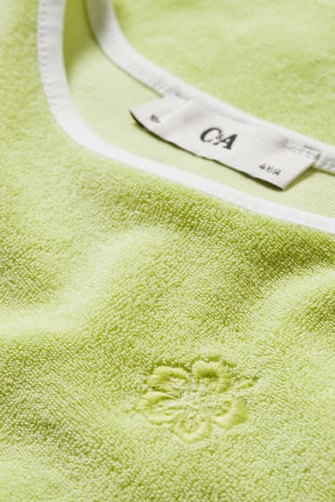 Niñas - Conjunto - top y shorts de rizo - 2 piezas - verde claro