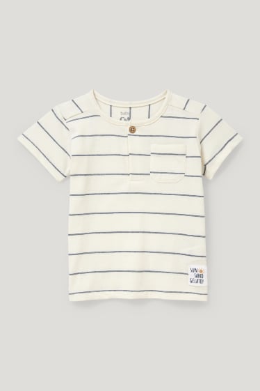 Baby Boys - T-shirt neonati - a righe - bianco crema